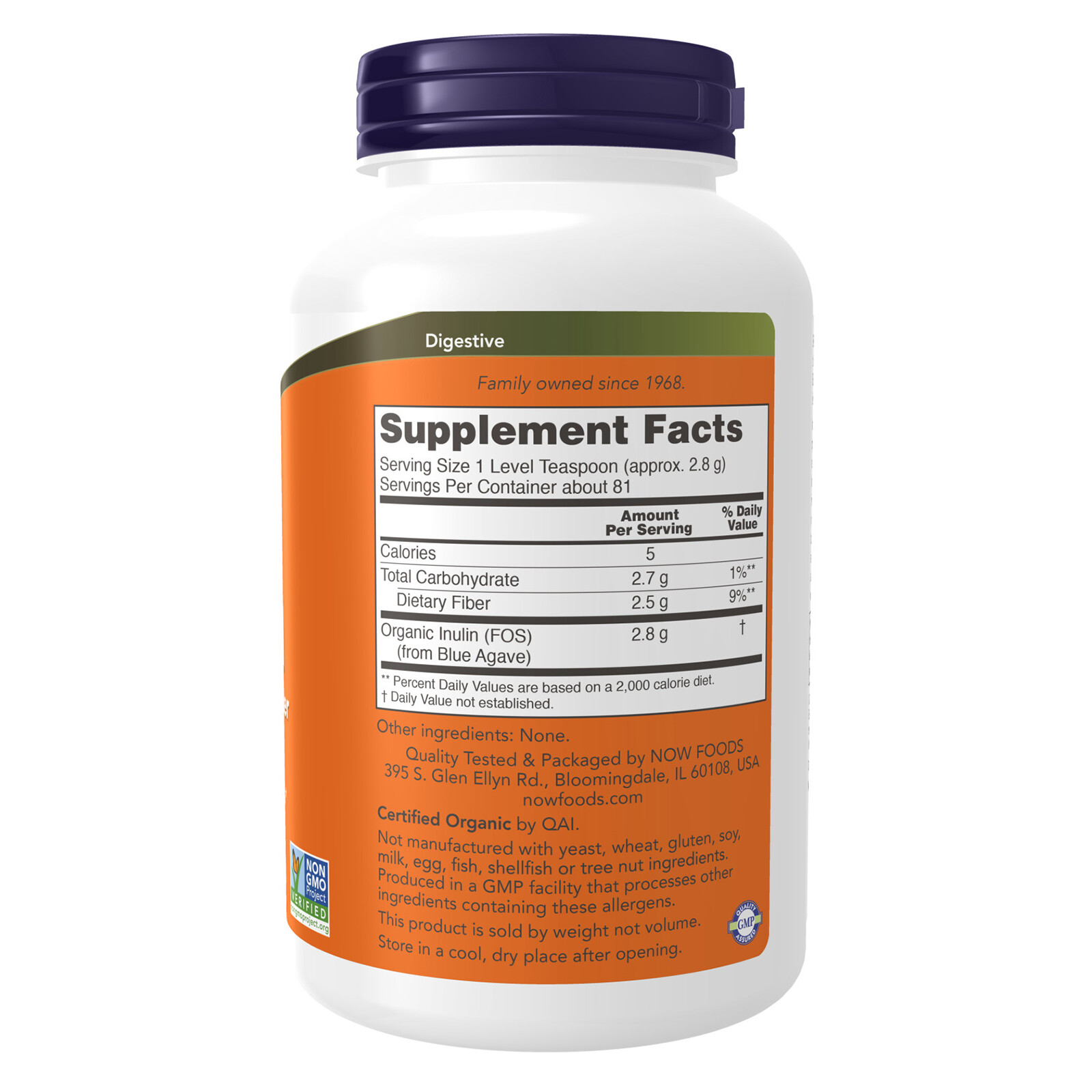 NOW FOODS Inulin Prebiotic Pure Powder, Organic – 8 oz.