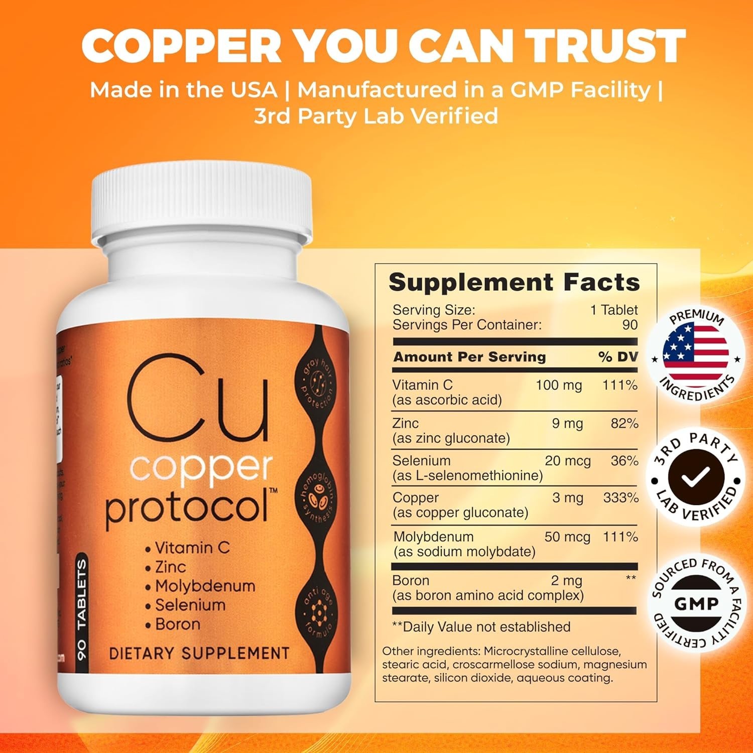 Copper Protocol Copper Supplements for Women and Men 90 Capsules Boosts Energ…