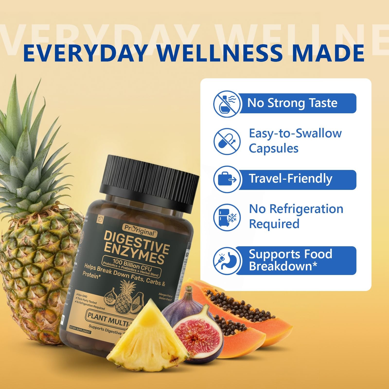 Digestive Enzymes Supplement with 100 Billion CFU 60 Count (Pack of 2)