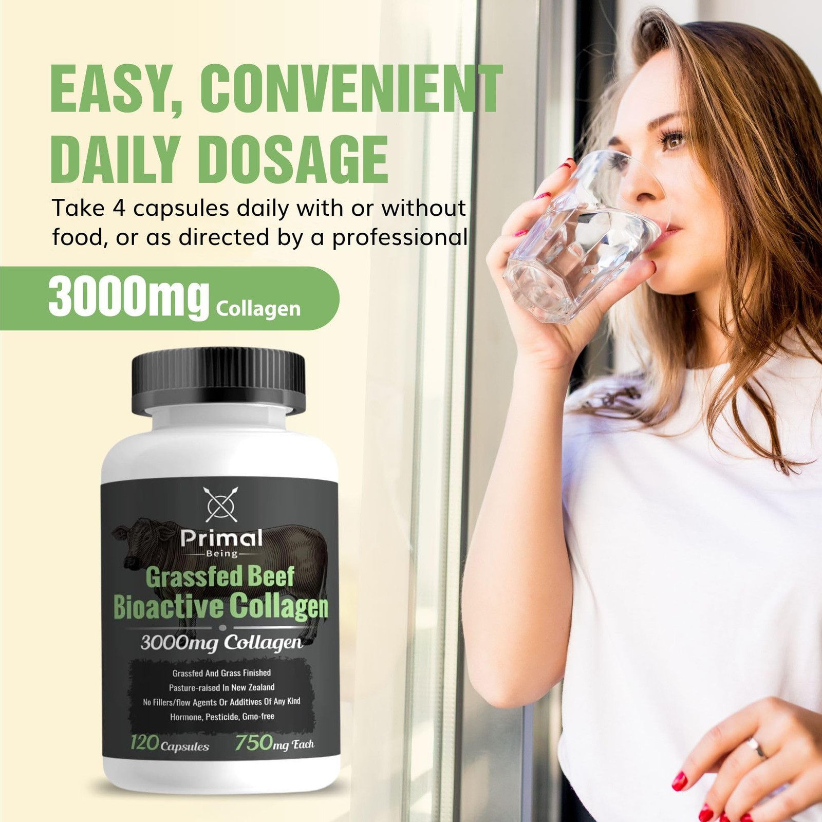 Primal Being Grassfed Beef Cartilage Collagen (Type I-V & 1 Count (Pack of 1)