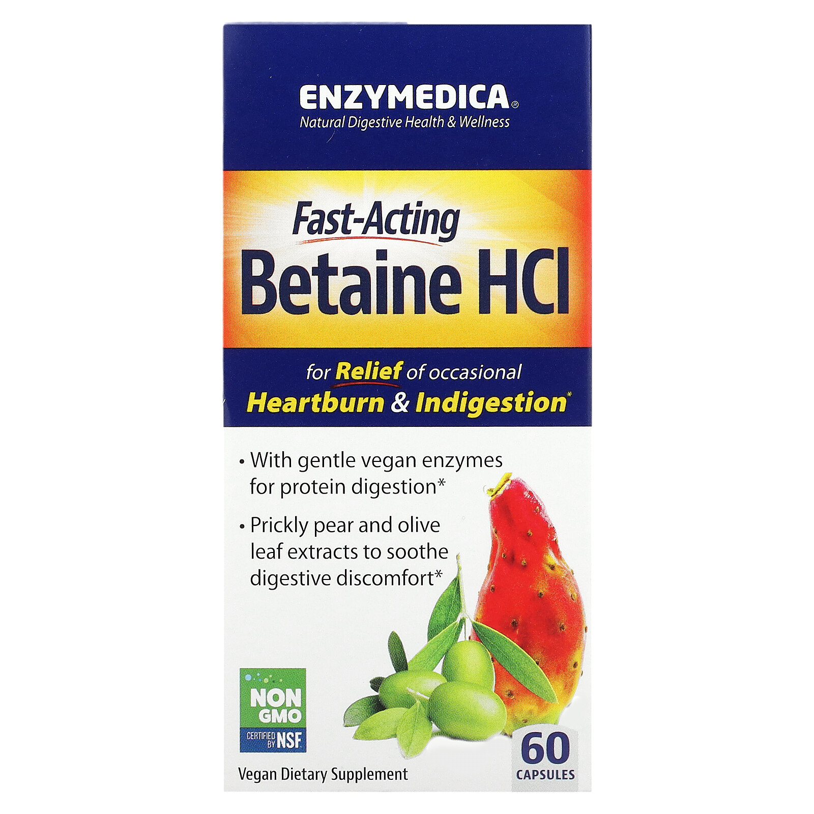 Fast-Acting Betaine HCl, 60 Capsules
