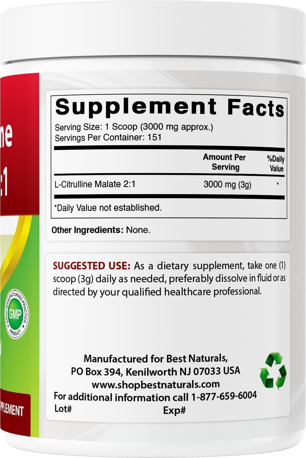 1 lb L-Citrulline Malate Powder – Gluten Free Energy Management