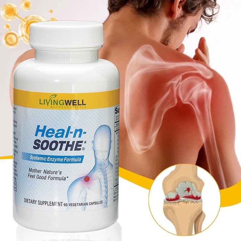pack 3 LivingWell Nutraceuticals Heal | n | Soothe Systemic Enzyme Formula 90 Ca