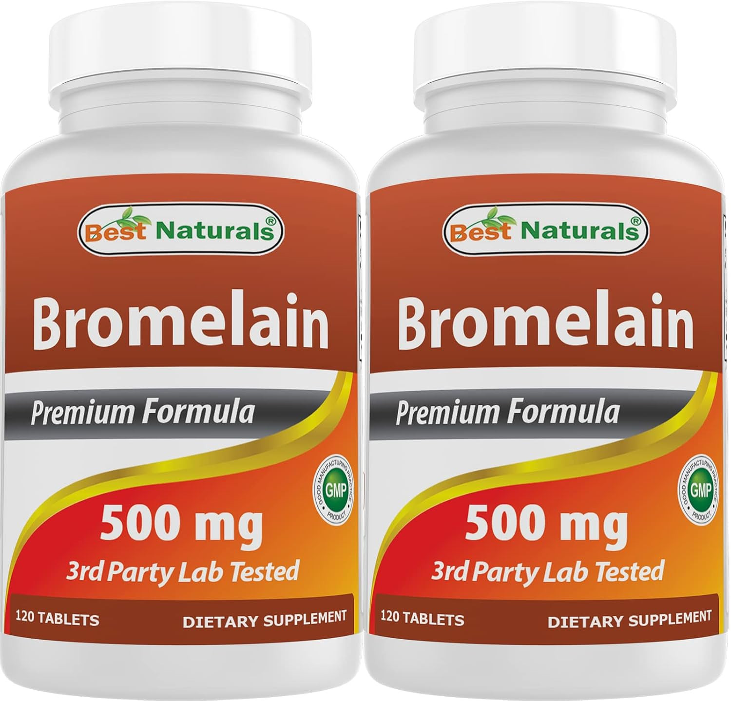 Bromelain 500mg Tablets Digestive Enzyme Supplement 120 Ct 2 Pack
