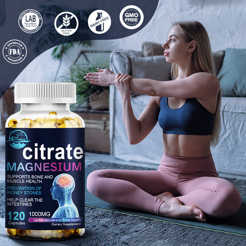 Magnesium Citrate 1000mg Capsules Super Strong Effective Capsules 120 Softgels