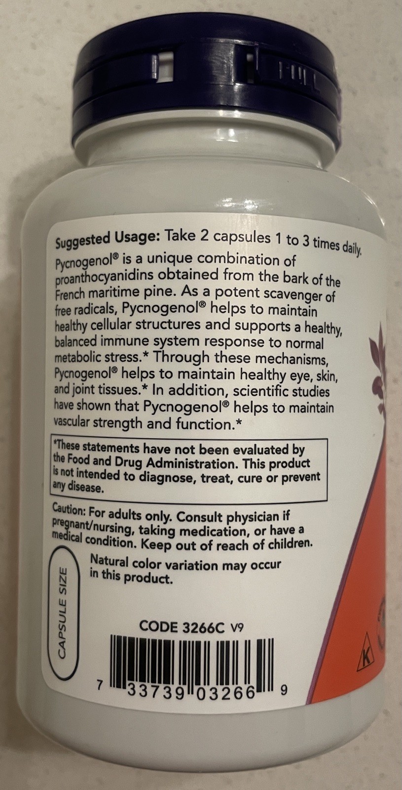 NOW Foods Pycnogenol 30 mg – 150 Veg Capsules – Expires 07/2029