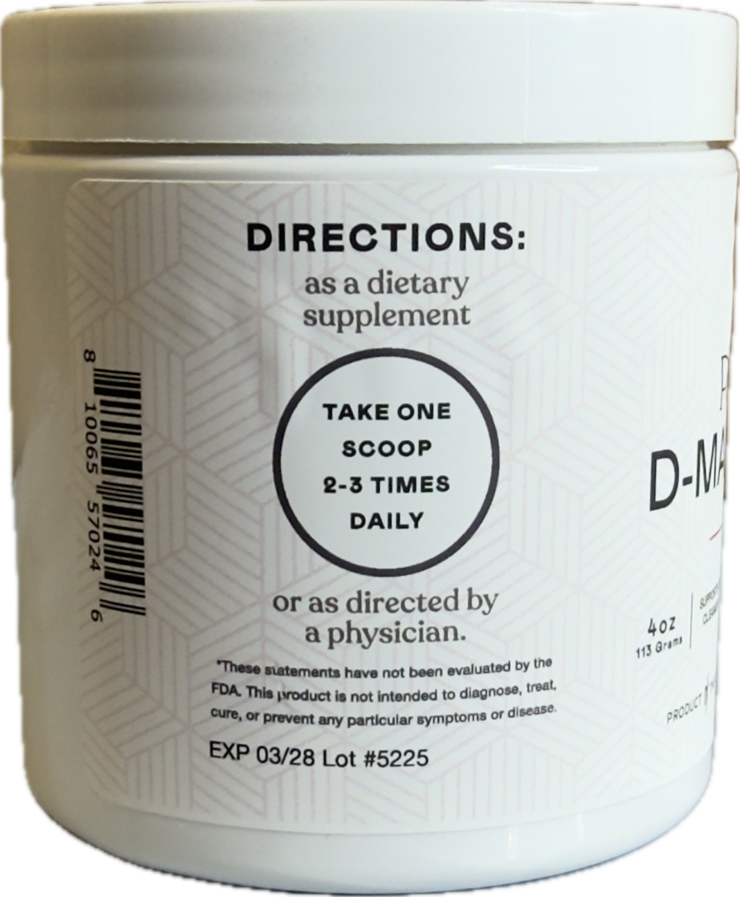 CNP Pure D-Mannose 4 oz | 113 Grams EXP: 03/2028 (New/Unused)