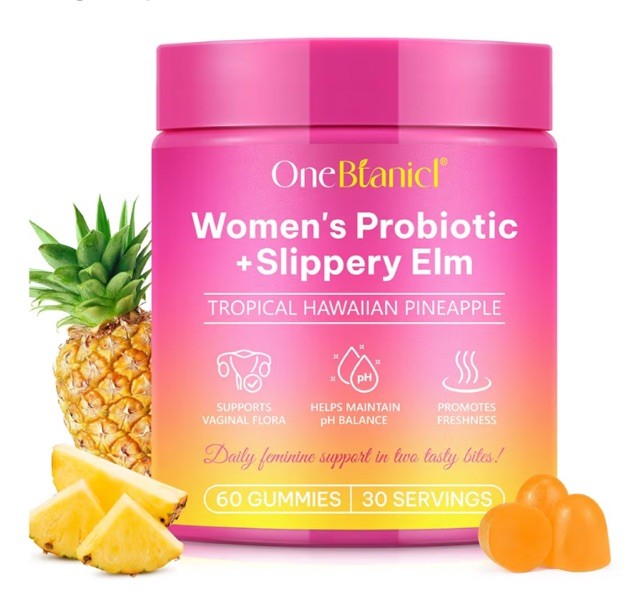 OneBtanicl Womens Feminine Probiotic Gummies Vaginal pH Balance 60 EXP 12/28