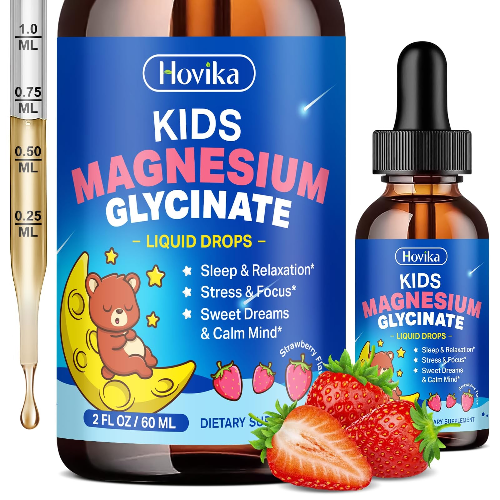 Magnesium Glycinate Liquid for Kids – with L-Theanine 2 Fl Oz (Pack of 1)