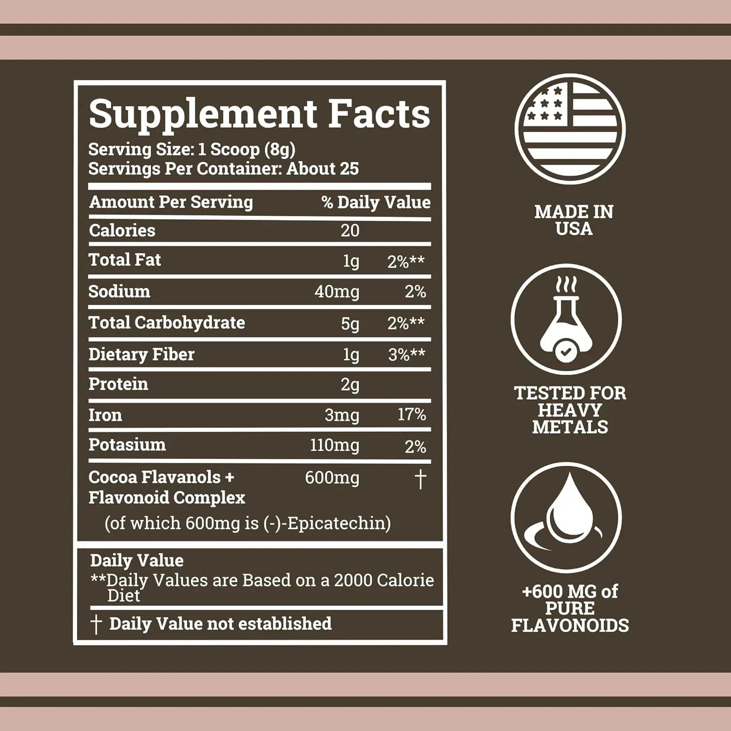 Black Forest High Flavanol Cocoa Powder Flavonoids Supplement 1200 mg