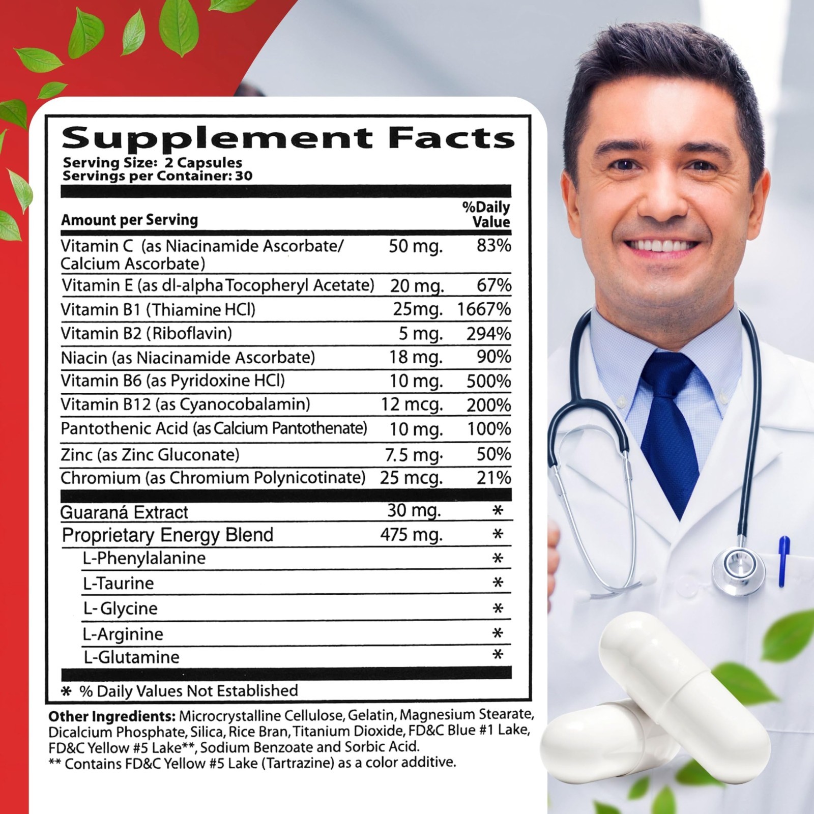 60 Caps Neurobion Energy – Amino Acids & Vitamins B1 B2 B6 B12 – Boost Brain Ale
