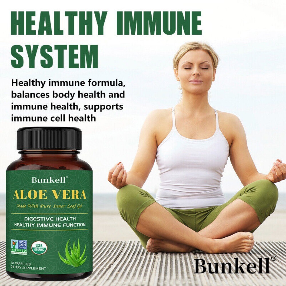 Aloe Vera Vegan Capsules Enhance Immunity Promotes Digestive Health 120 Pills US