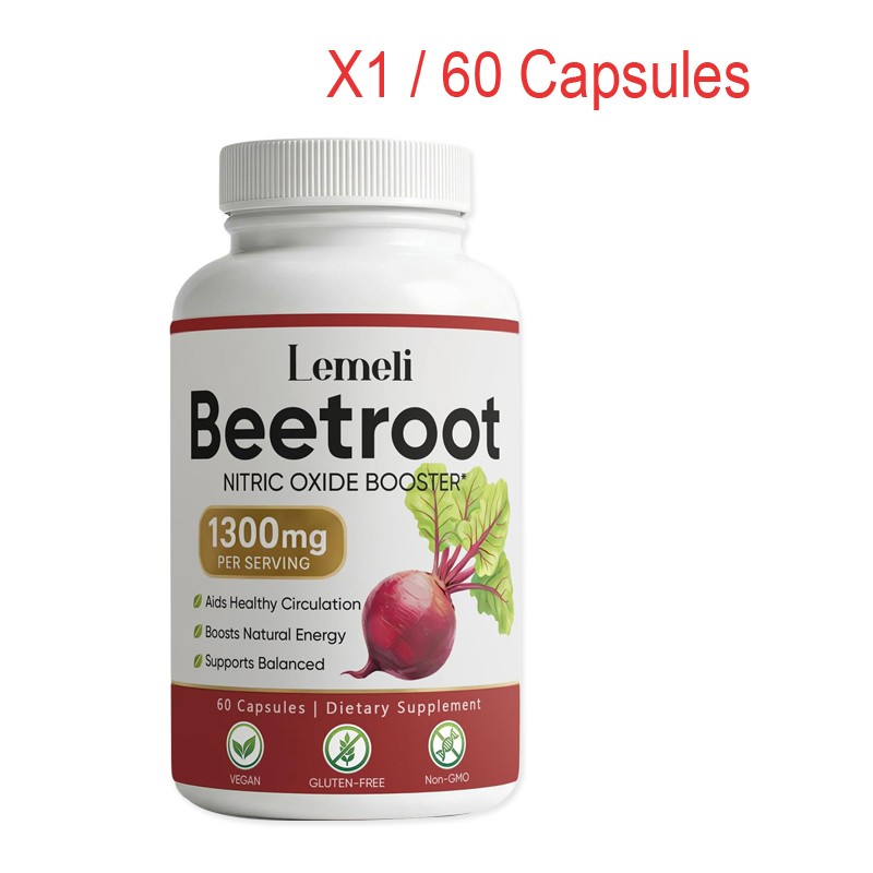 3x Lemeli Beetroot – 1300mg, Lemeli Beet Root Supplement 60 Capsules