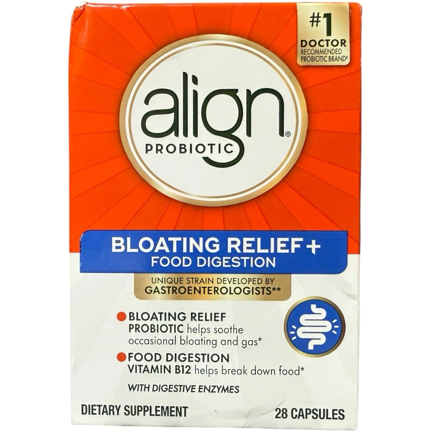 Align Probiotic Bloating Relief Food Digestion 28 Capsules Each. Exp-08/2026