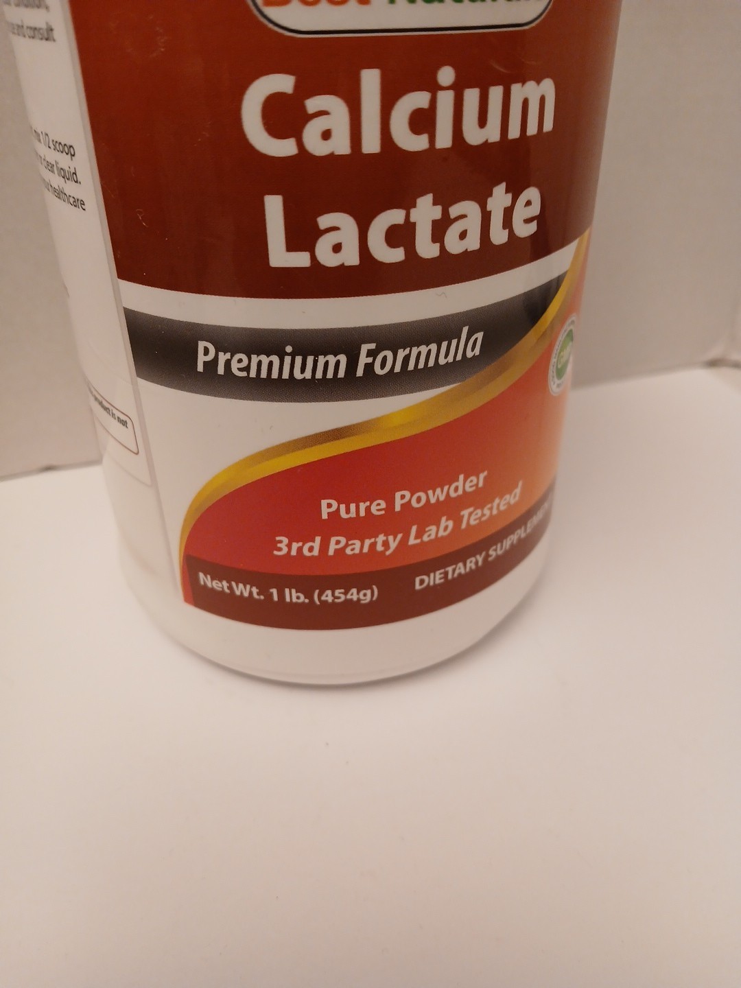 Calcium Lactate Pure Powder 1 lb/454g 283 Servings Exp: 4/28