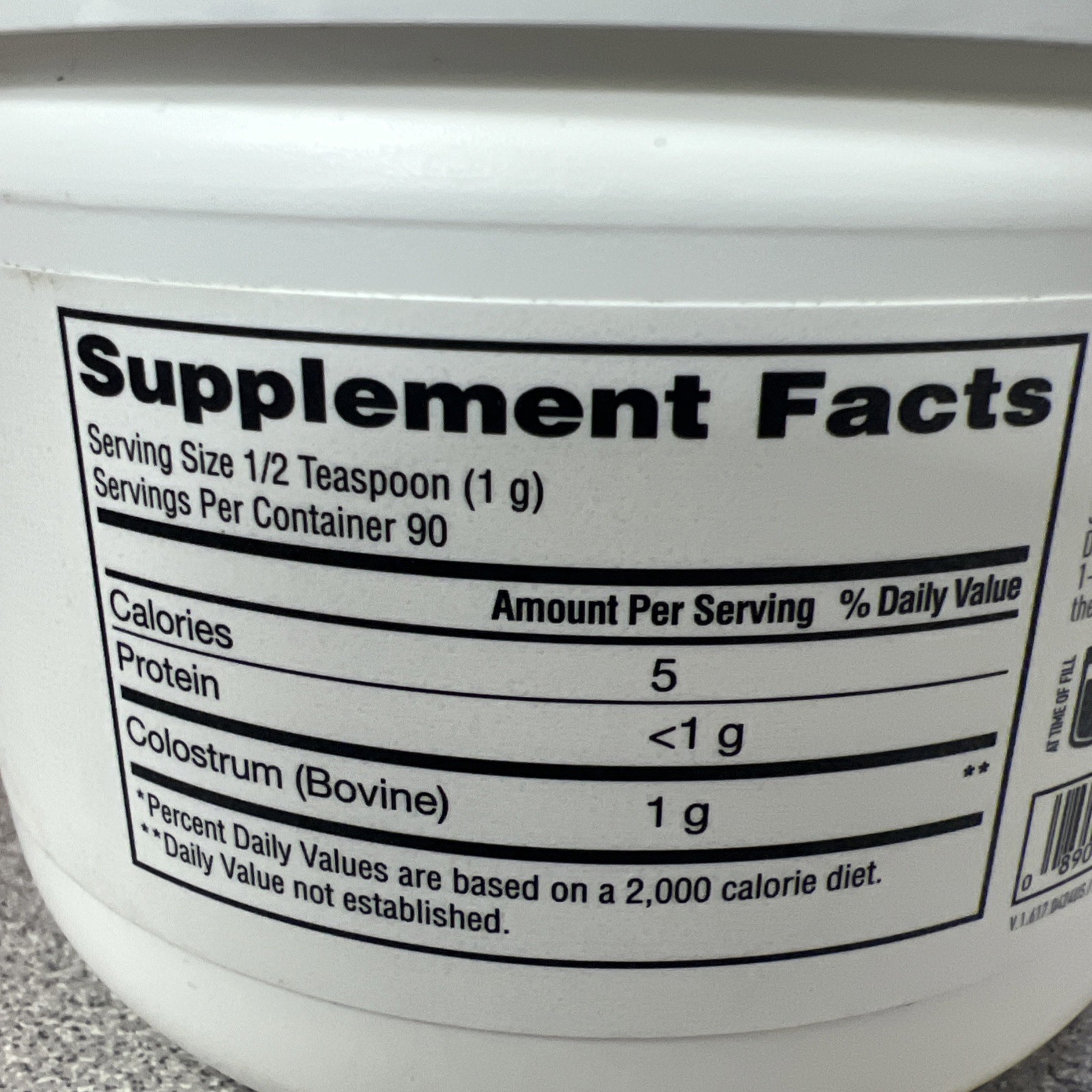 Isopure Bovine Colostrum Powder Unflavored – 3.17oz – EXP 07/2026