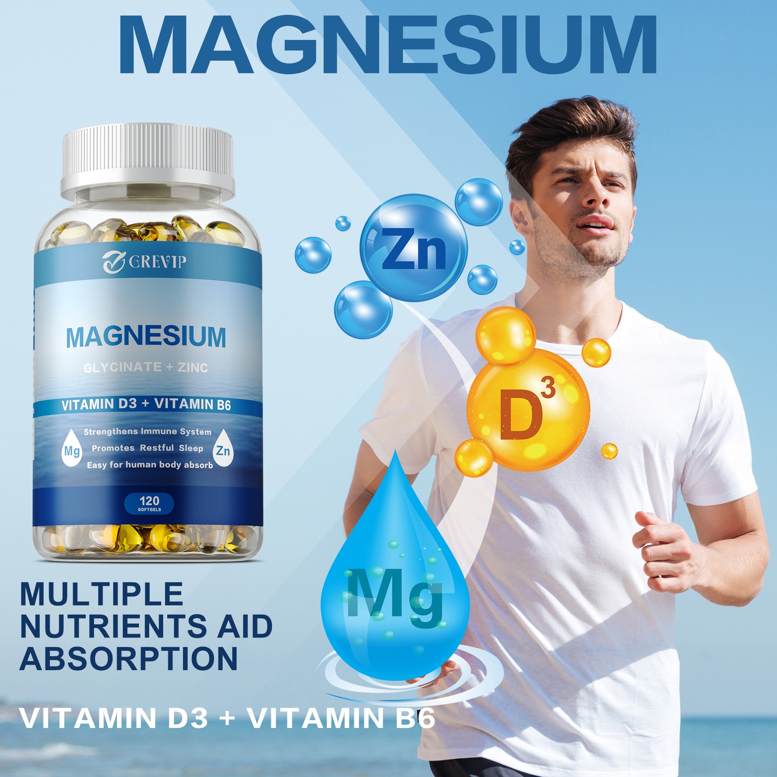 Magnesium Glycinate – Relief Stress and Improve Sleep, Bone & Muscle Health