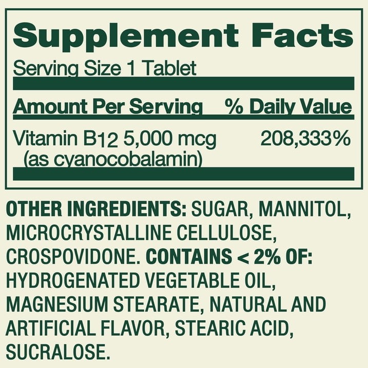 Spring Valley Vitamin B12 5000mcg Fast-Dissolve Tablets Mixed Berry 45 Count