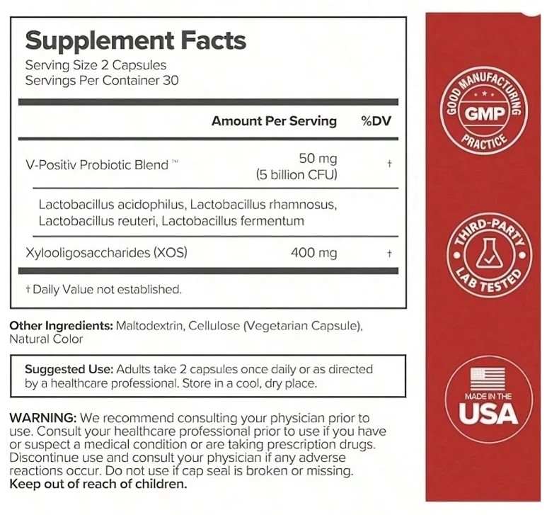 URO O Positiv Vaginal Probiotics 60 Count for Women PH Balance with Prebiotics