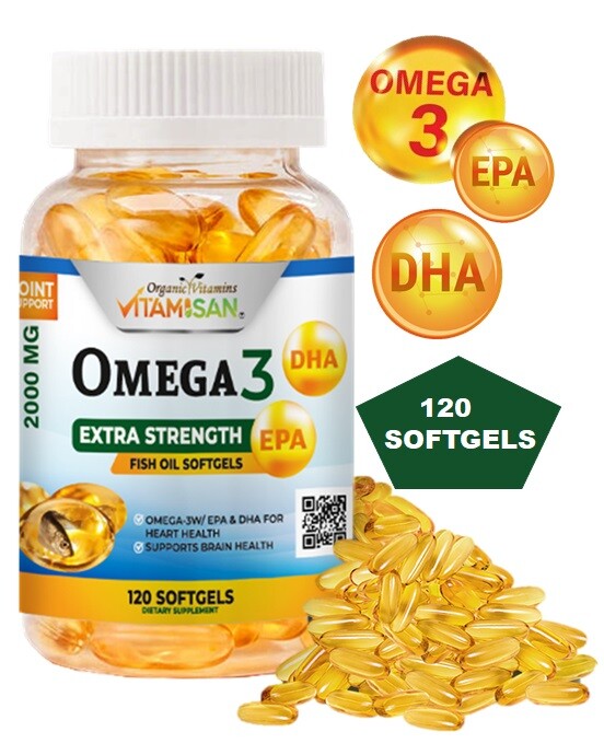OMEGA 3 xl sofgels 2000mg 120 Softgels FISH OIL Epa Dha Essential Fatty Acids