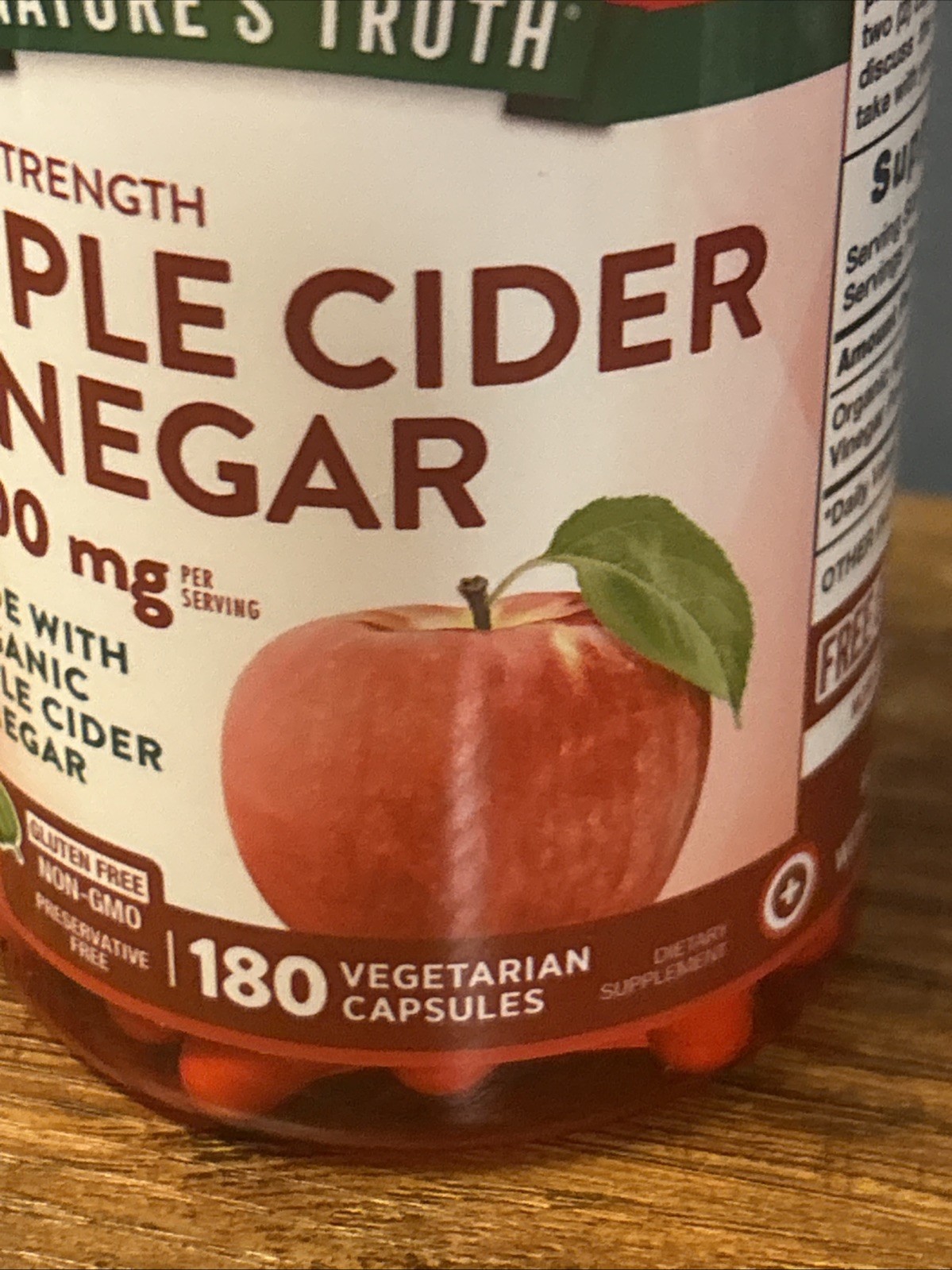 Nature’s Truth 1200mg Apple Cider Vinegar Capsules – 180 Count – Exp. 07/2028