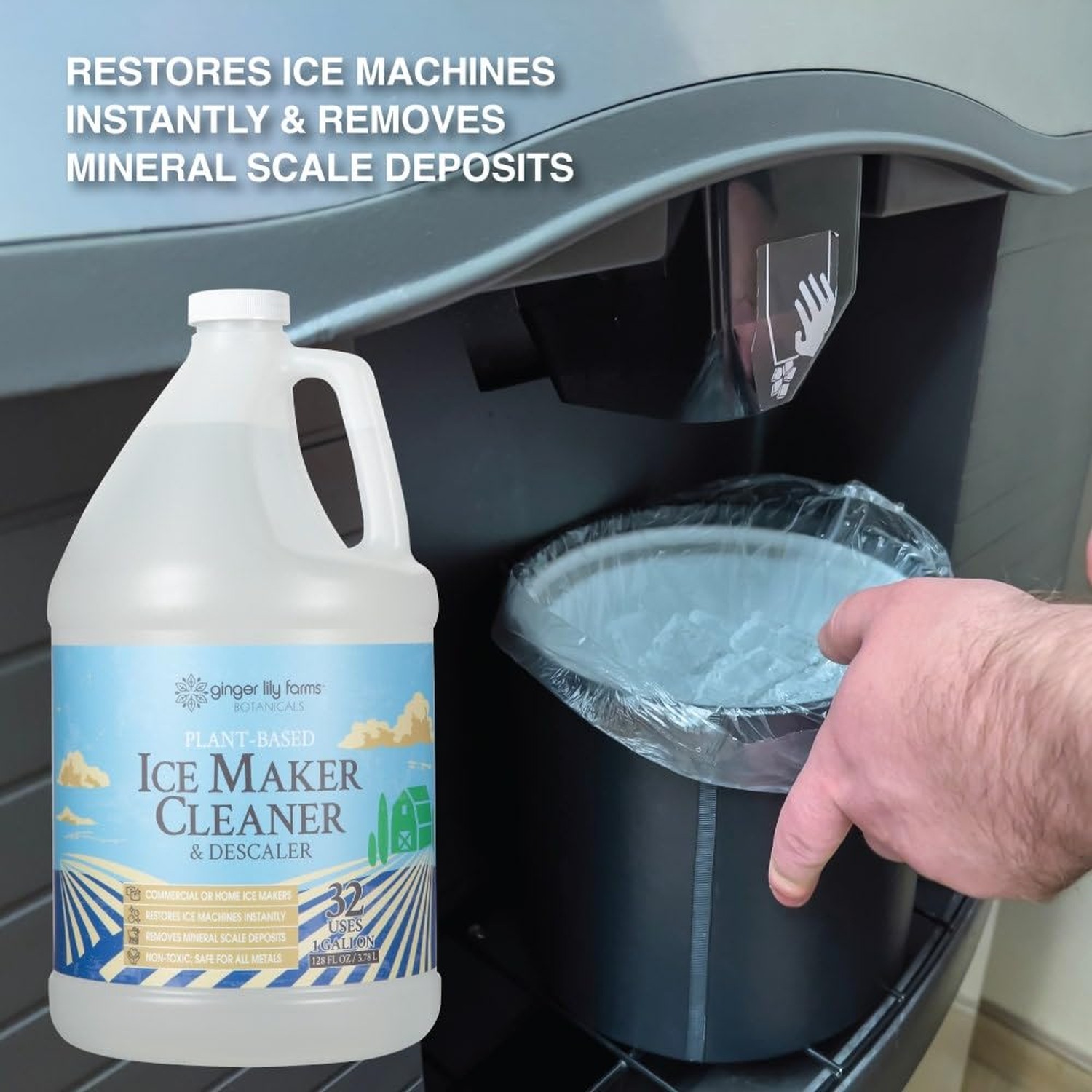 Ginger Lily Farms Botanicals Plant-Based Ice Maker Cleaner & Descaler for All…