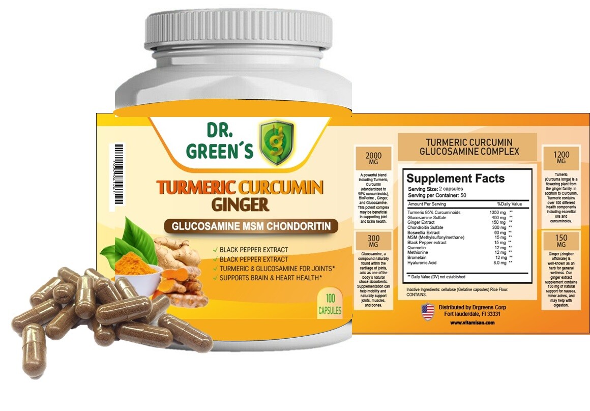 Joint support turmeric curcumin Highest Potency 95% High Absorption Black Pepper