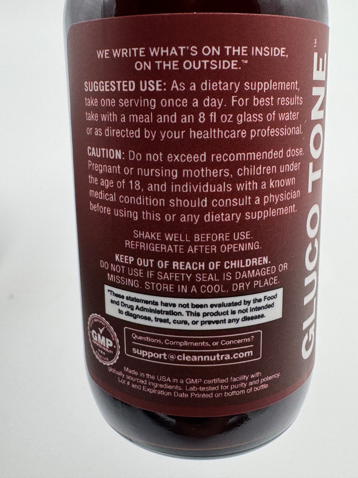 Clean Nutra Gluco Tone Berberine Ceylon Cinnamon Chromium Liquid Drops 2oz