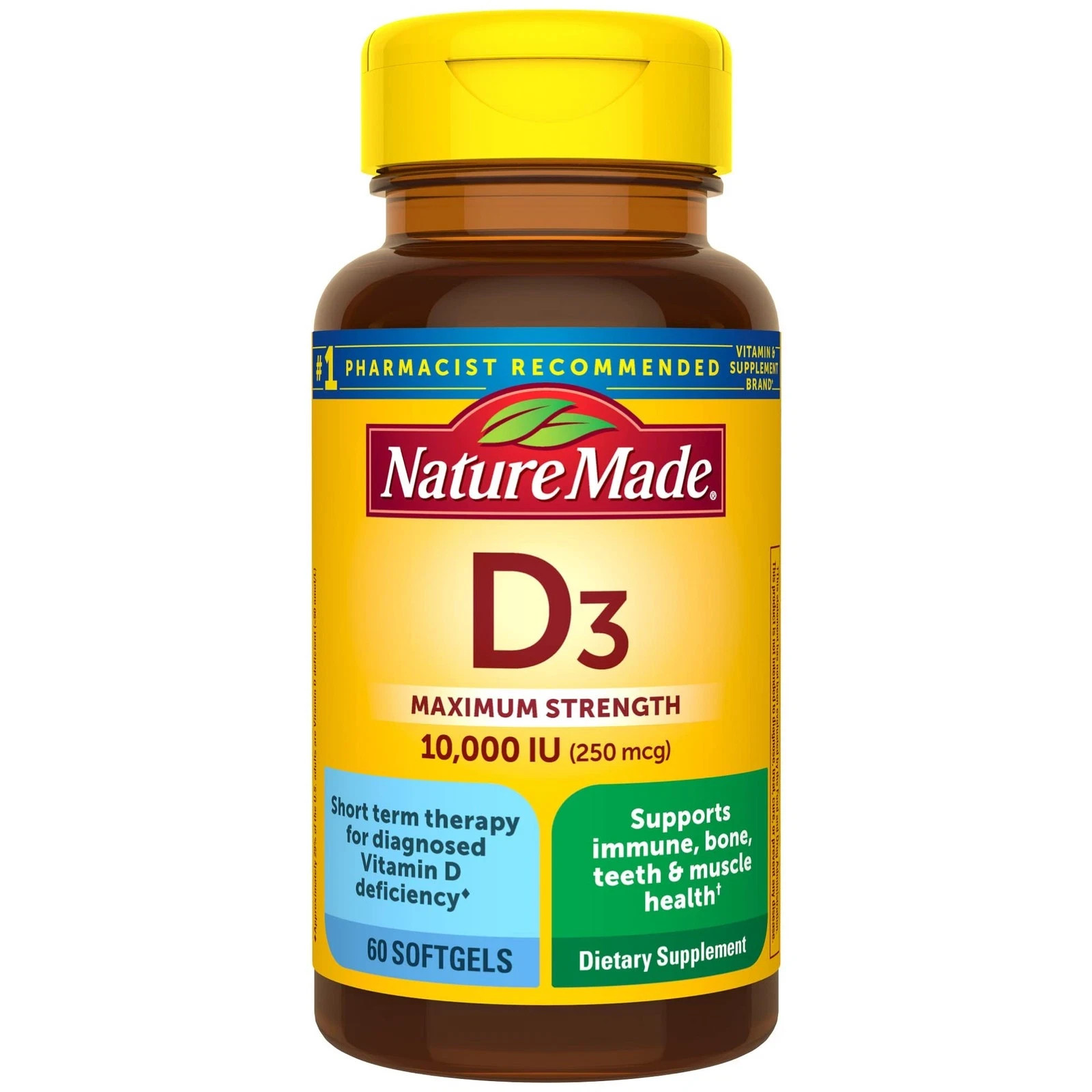 Nature Made Maximum Strength Vitamin D3 10000 IU Softgels 60 Count Apr 2027