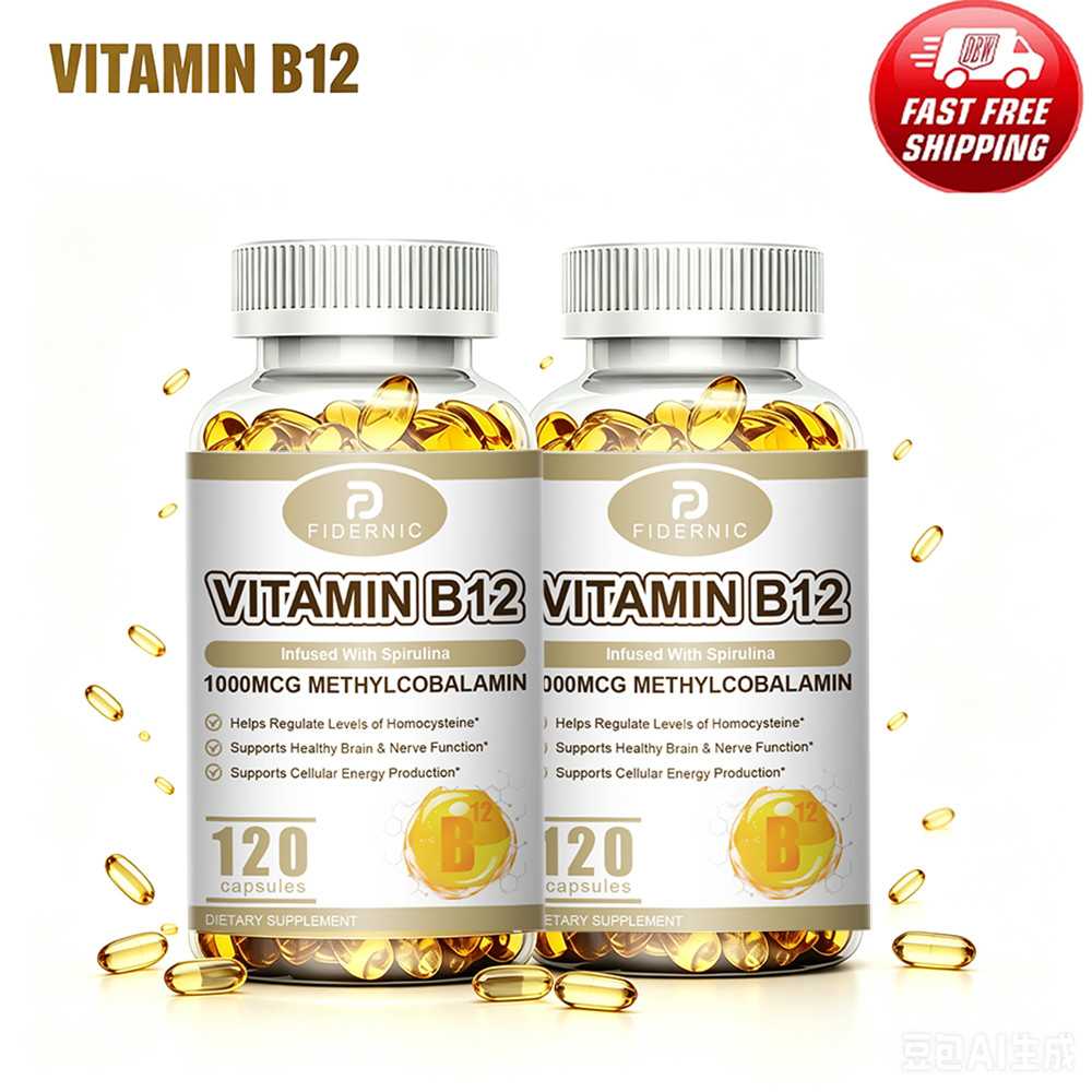 2 Bottles Vitamin B12 1000mcg 120 Capsules Methylcobalamin Energy Nerve Support