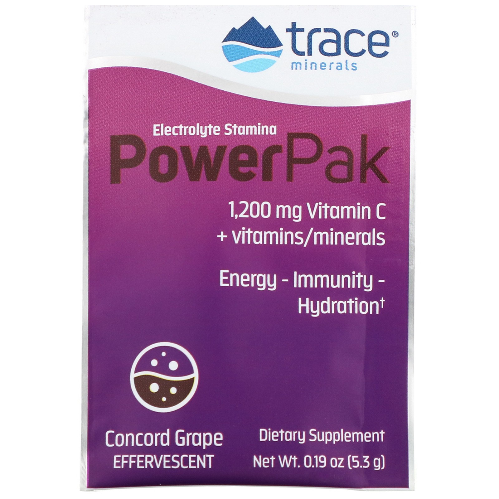 Electrolyte Stamina PowerPak, Concord Grape, 30 Packets. 0.19 oz (5.3 g) Each