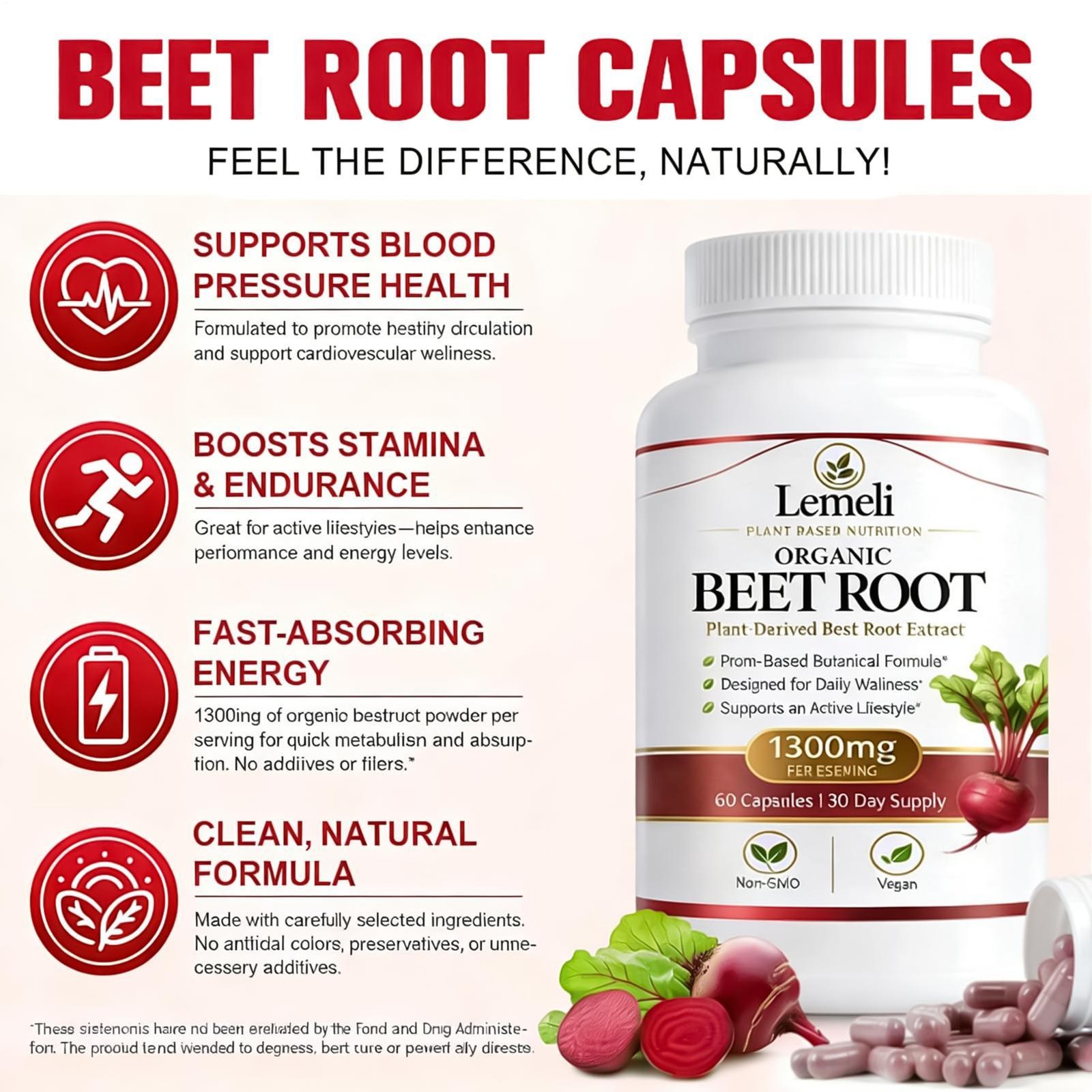 Plant Beetroot Lemeli – Based Daily Wellness Supplement – Antioxidant Blend