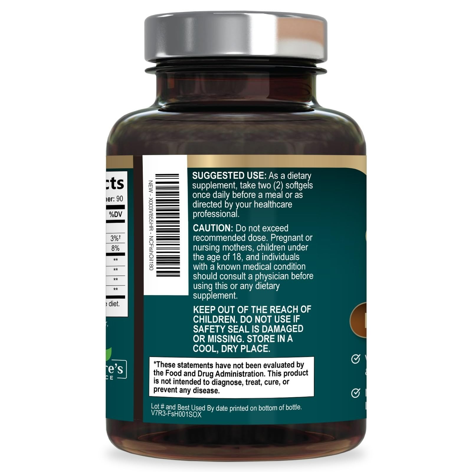 Nature’s Choice Omega 3 Fish Oil 2400mg – 180 Softgels – Heart & Brain Support