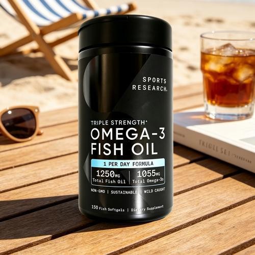 Sports Research Triple Strength Omega-3 Fish Oil, 150 Fish Softgels