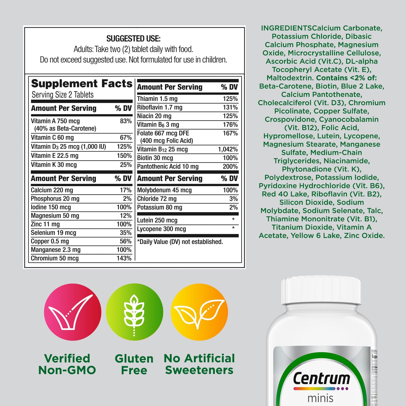 Centrum Minis Silver Multivitamin for Adults 50 Plus, 320 Count (Pack of 1)