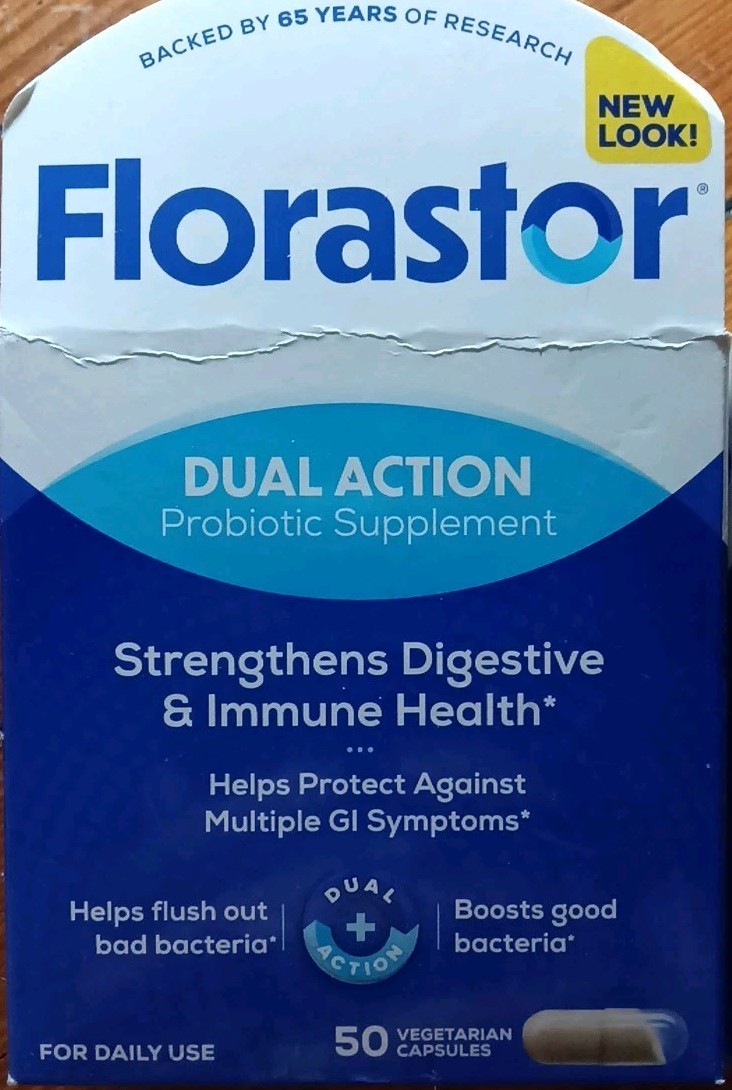FLORASTOR DUAL ACTION PROBIOTIC DIGESTION IMMUNE SUPPORT SUPPLEMENT 50 CAPSULES!