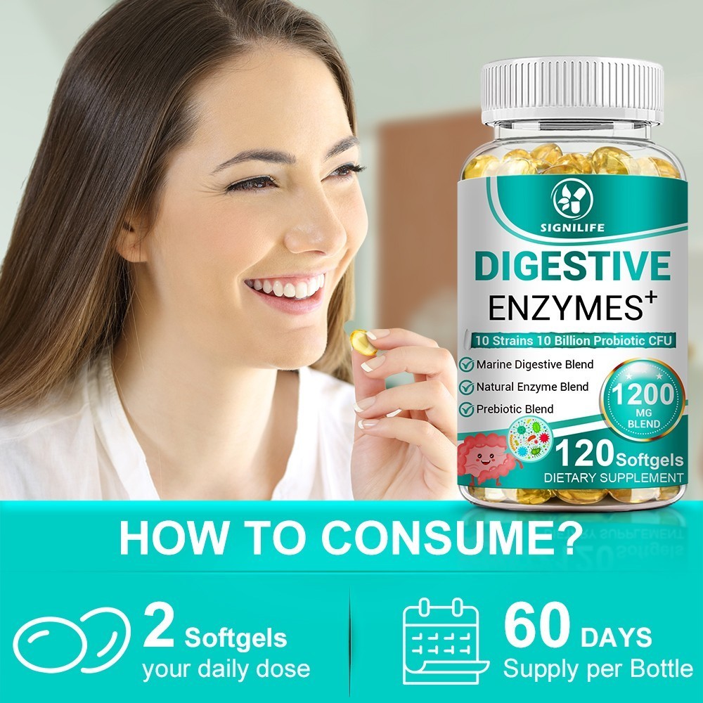 Digestive Enzymes Prebiotic & Probiotics Gas, Constipation & Bloating Relief 120