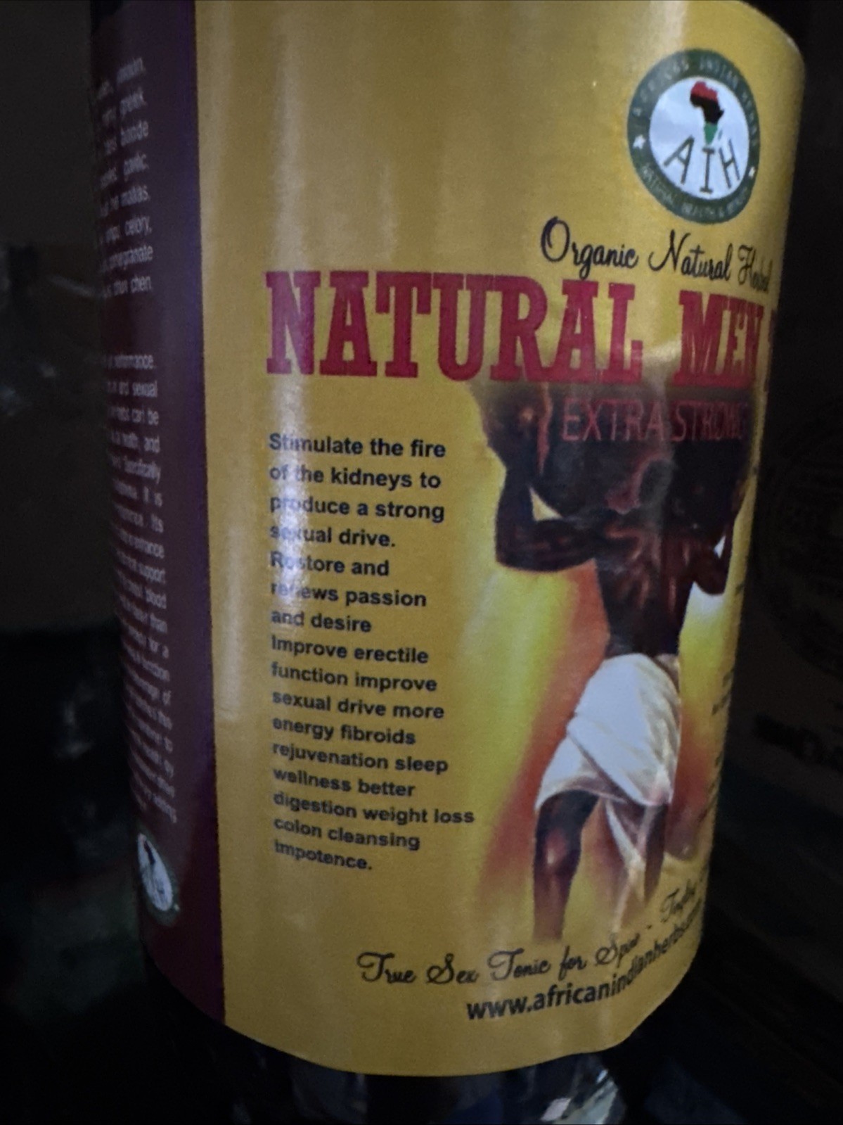 AIH Natural Men Tonic Extra strength 100% Pure Natural Organic Handmade Tincture