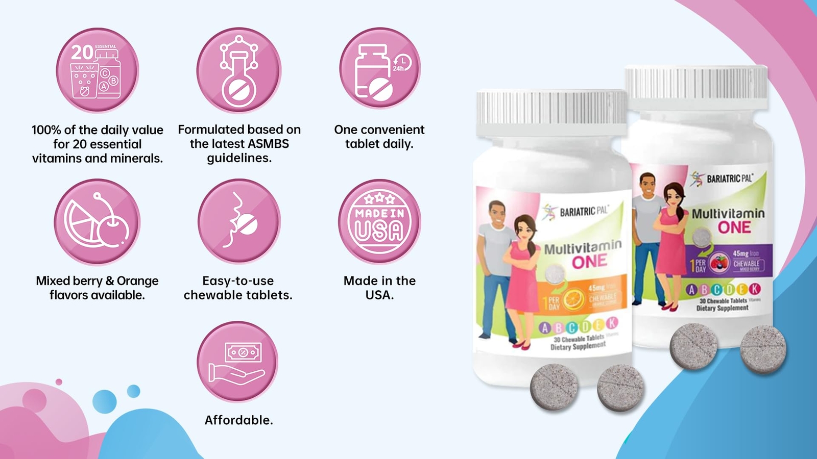 BariatricPal Multivitamin ONE 1 per Day Bariatric Multivitamin Chewable with …