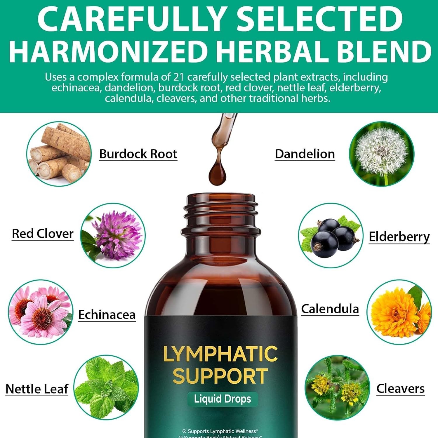 Lymphatic Drainage Drops Liposomal Immune Cleanse Support / Drenaje Linfatico