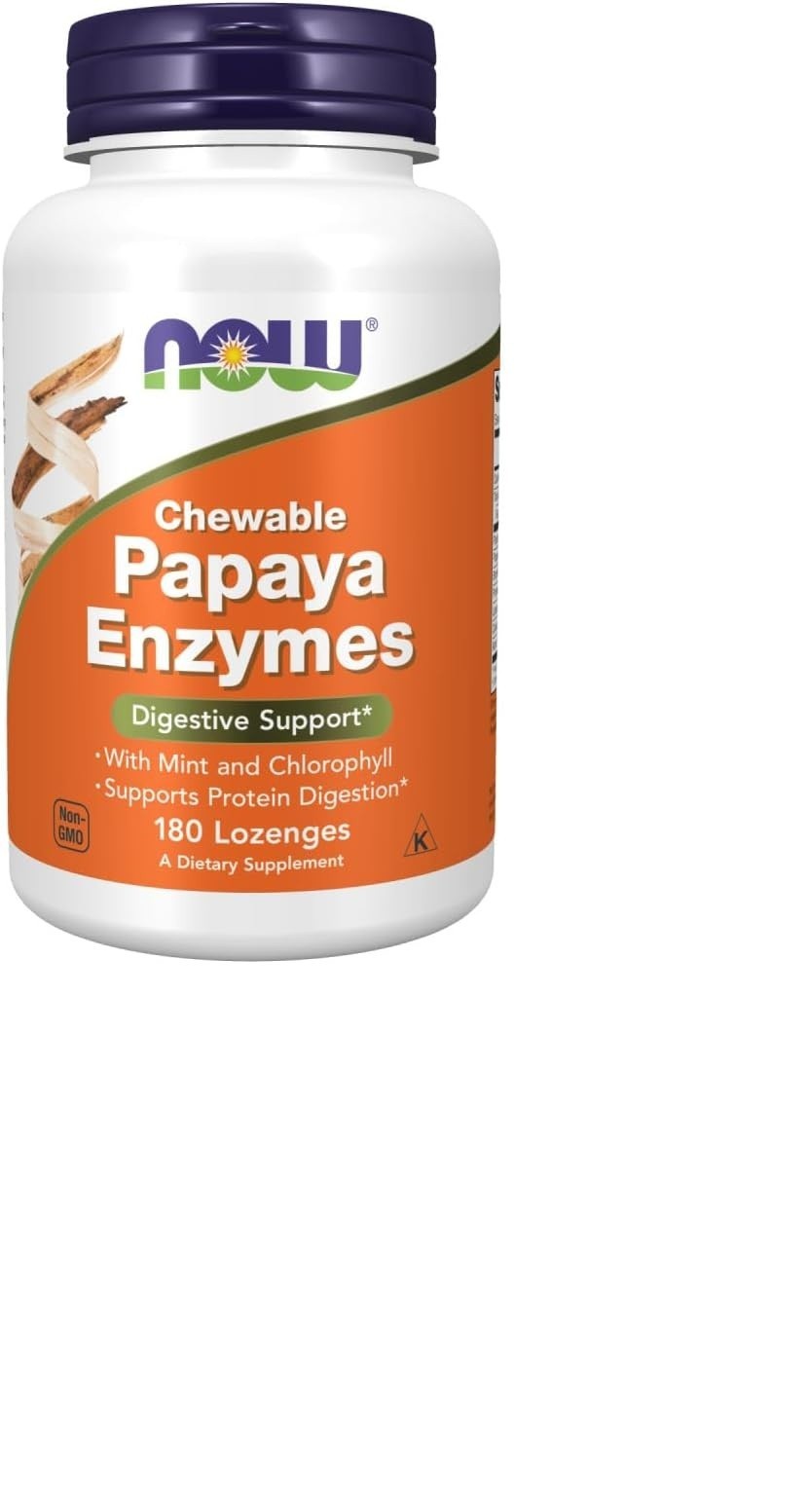 NOW Foods Chewable Papaya Enzymes 180 Lozenges