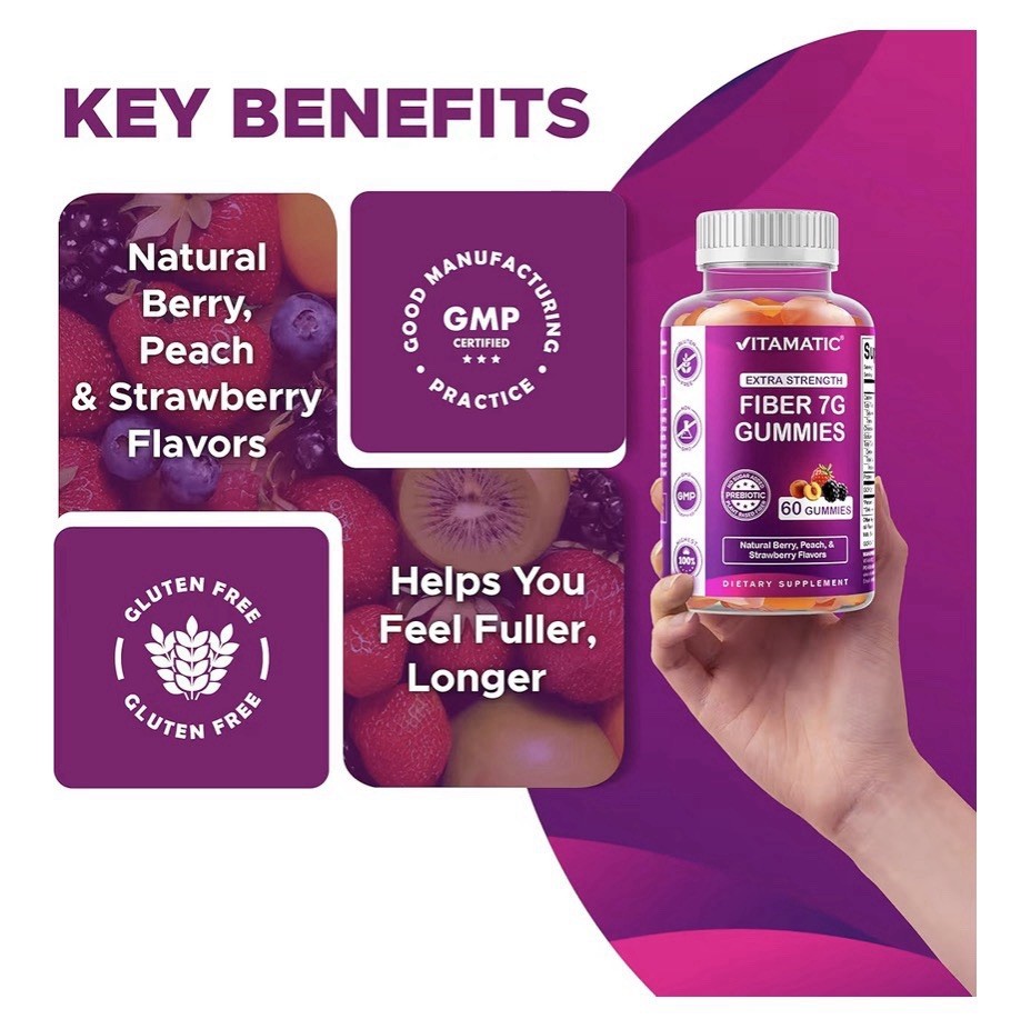 (2 Pack) Fiber Gummies, Natural Blackberry, Peach, & Strawberry, 120 Exp 01/27