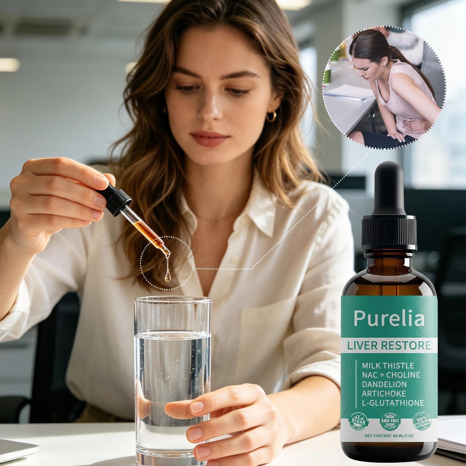 Purelia Liver Restore, Complete Liver Support Supplement with Milk Thistle, Dand