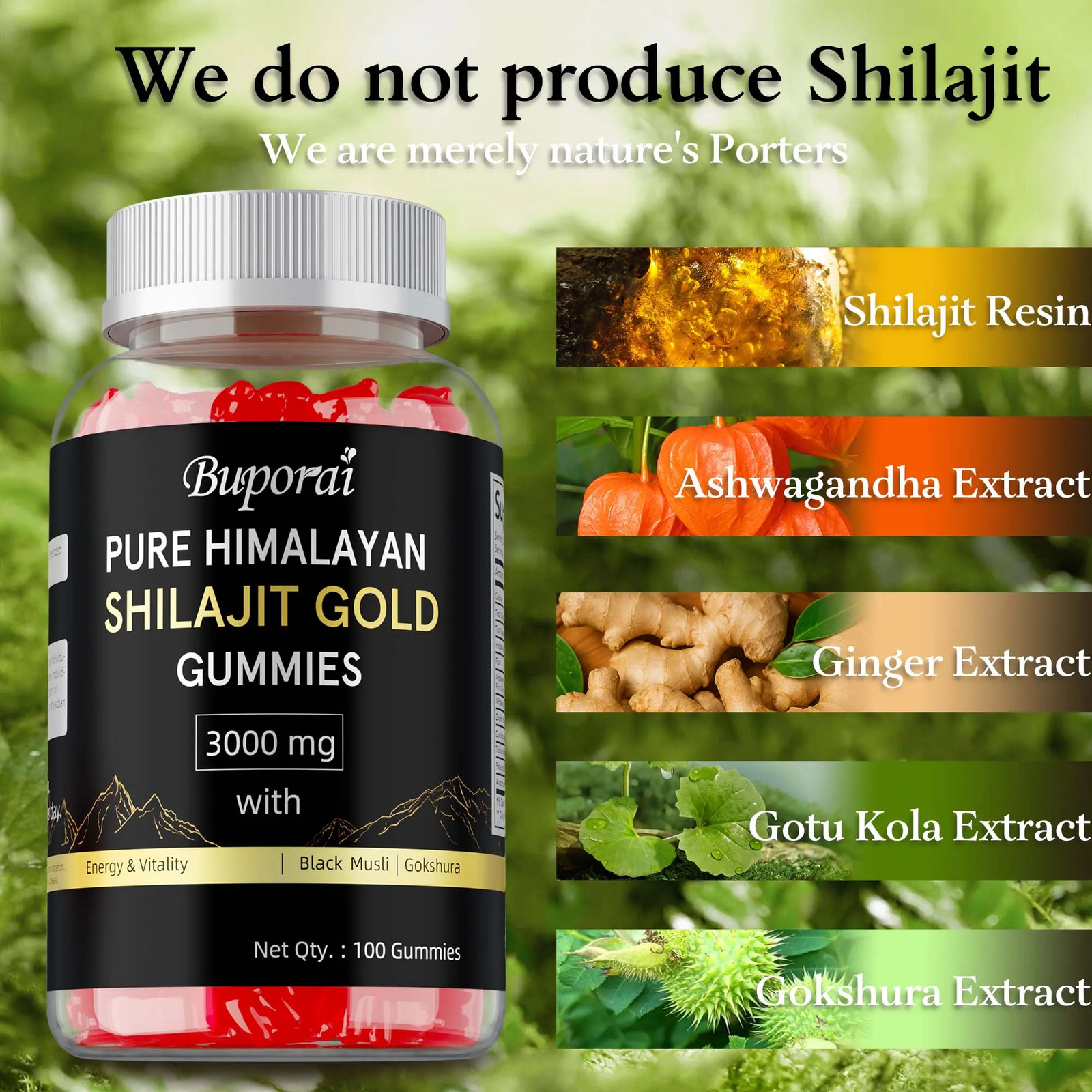 Pure Himalayan Shilajit Gold 100pcs – Energy Boost Help with Muscle Recovery