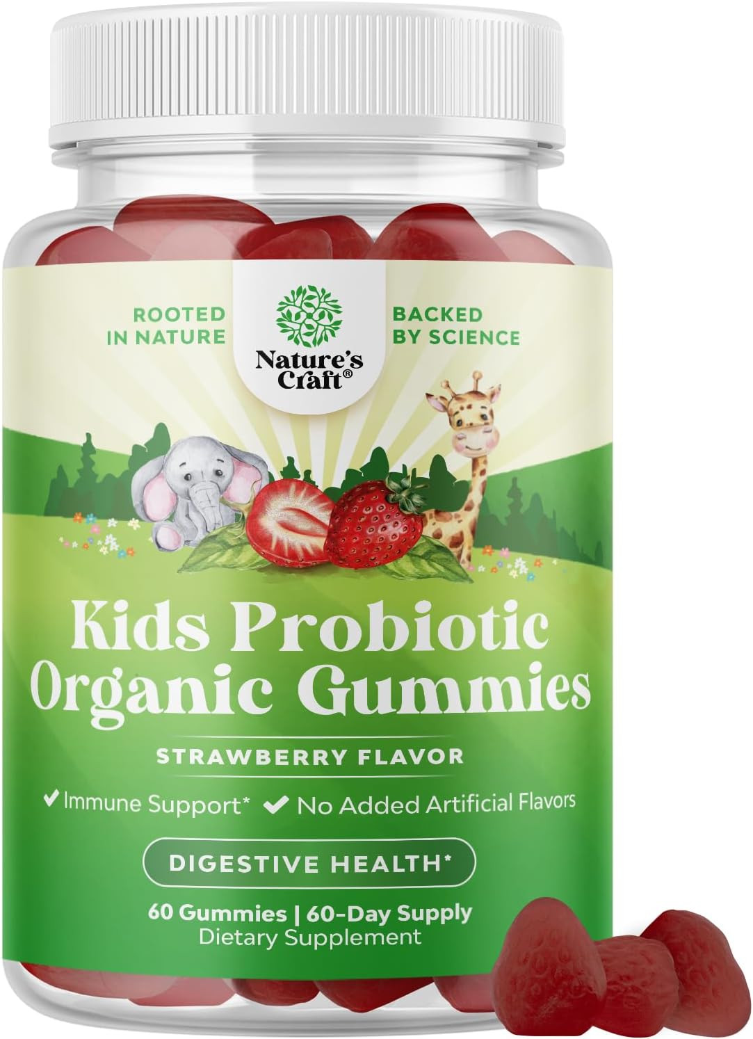 Organic Probiotic Gummies for Kids, Vegan Non-Gmo Vitamin for Immunity Digestive