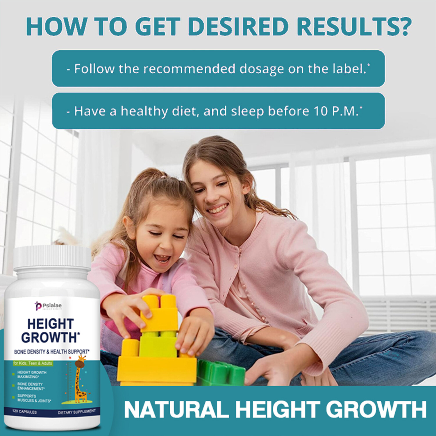 Height Growth – Calcium, Vitamin D, Increased Potent Bone Growth & Joint Health
