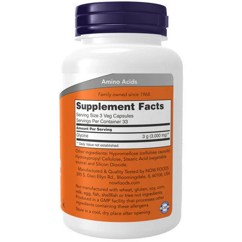 Glycine 1000 mg 100 Caps By Now Foods