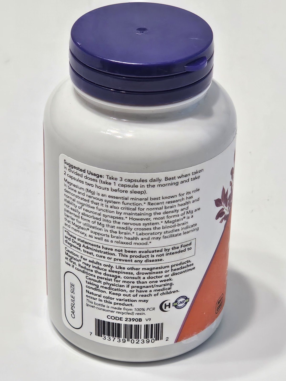 NOW Foods Magtein Magnesium L-Threonate 90 Capsules Exp 2029