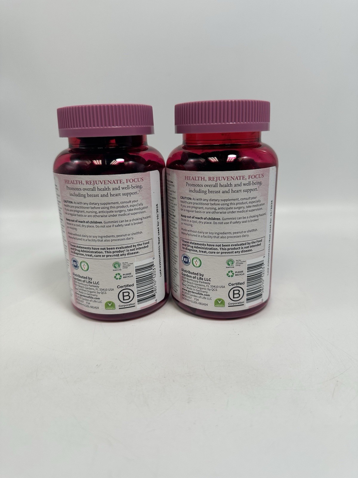 2-PACK Garden of Life Organics Womens Multi 40+ Organic Berry 240 Gummies 10/26