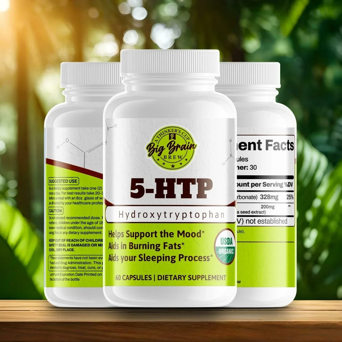 5-HTP 200mg Mood & Sleep Support Dietary Supplement 60 Capsules